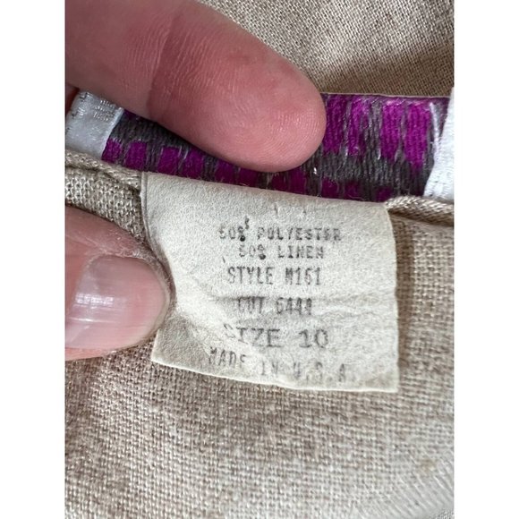 Vintage Megan Moore Womens Open Vest Beige Floral Crochet Embroidered USA 10 - Picture 11 of 12